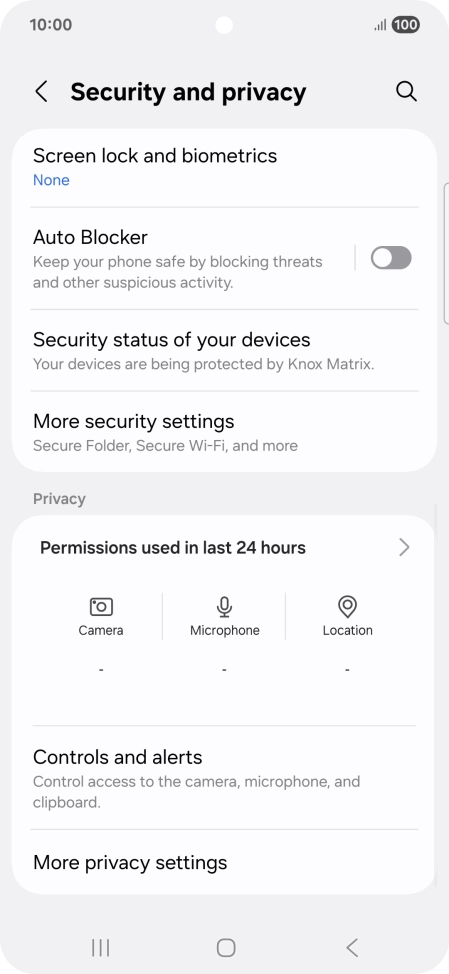 Press More security settings. Press More security settings.