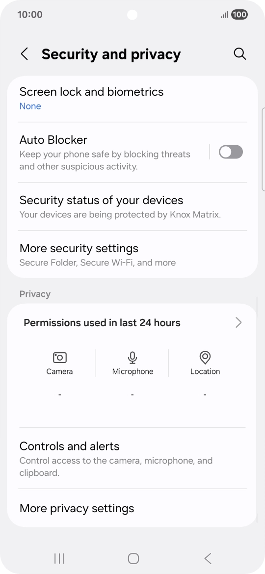 Press More security settings. Press More security settings.