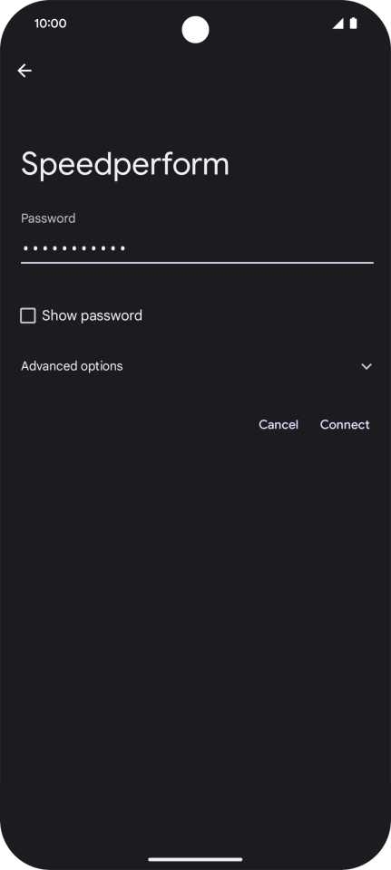 Key in the password for the Wi-Fi network and press Connect. Key in the password for the Wi-Fi network and press Connect.