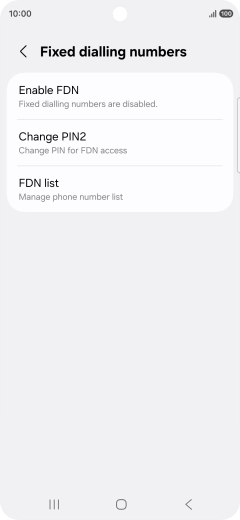 Press Enable FDN. Press Enable FDN.