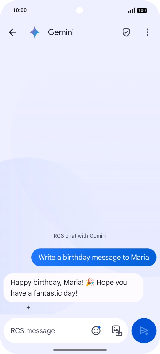 The text suggestion from Gemini is displayed. The text suggestion from Gemini is displayed.