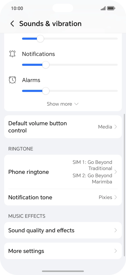 Press Phone ringtone. Press Phone ringtone.