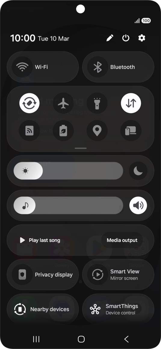 Press the settings icon. Press the settings icon.