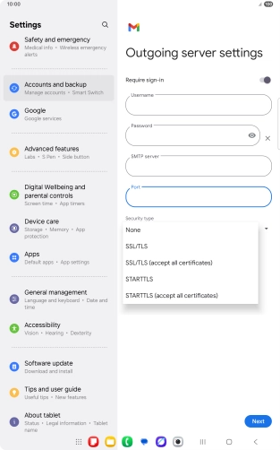 Press SSL/TLS. Press SSL/TLS.