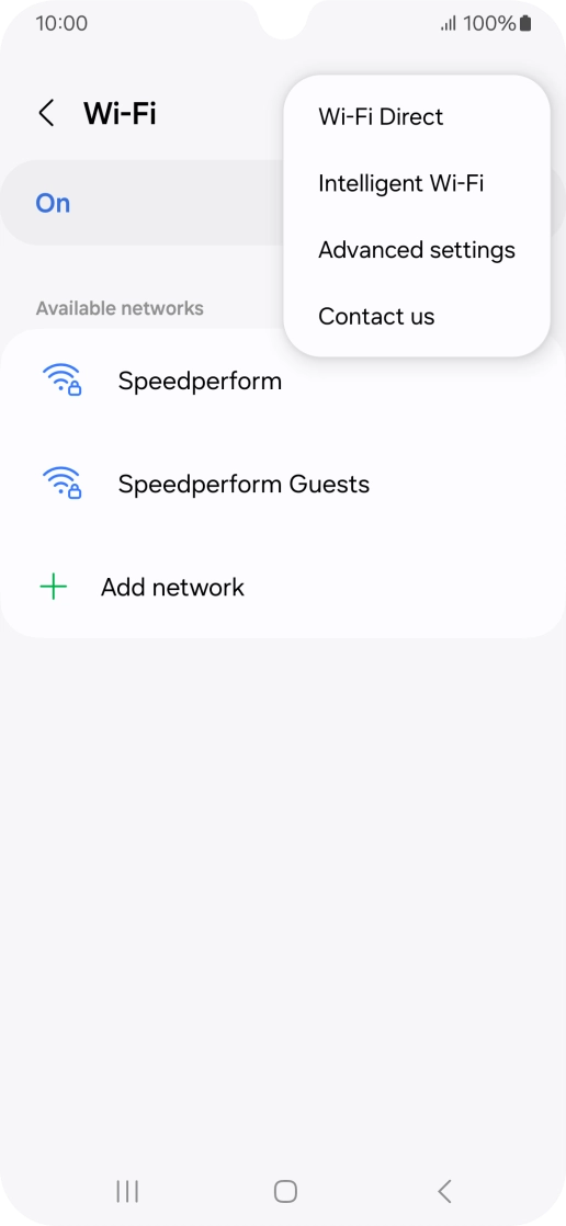 Press Intelligent Wi-Fi. Press Intelligent Wi-Fi.