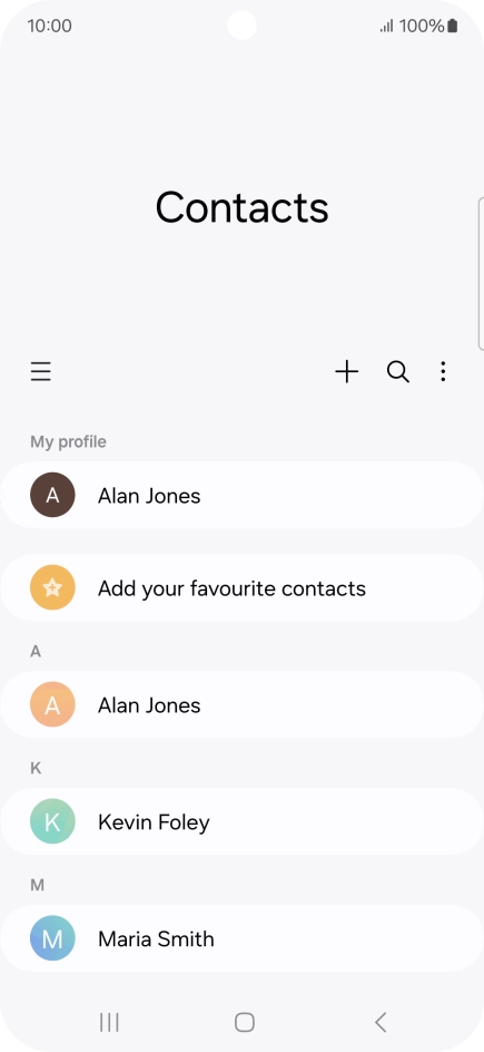 Press the new contact icon. Press the new contact icon.