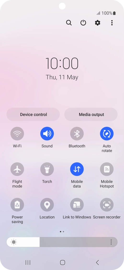 Press the power off icon. Press the power off icon.