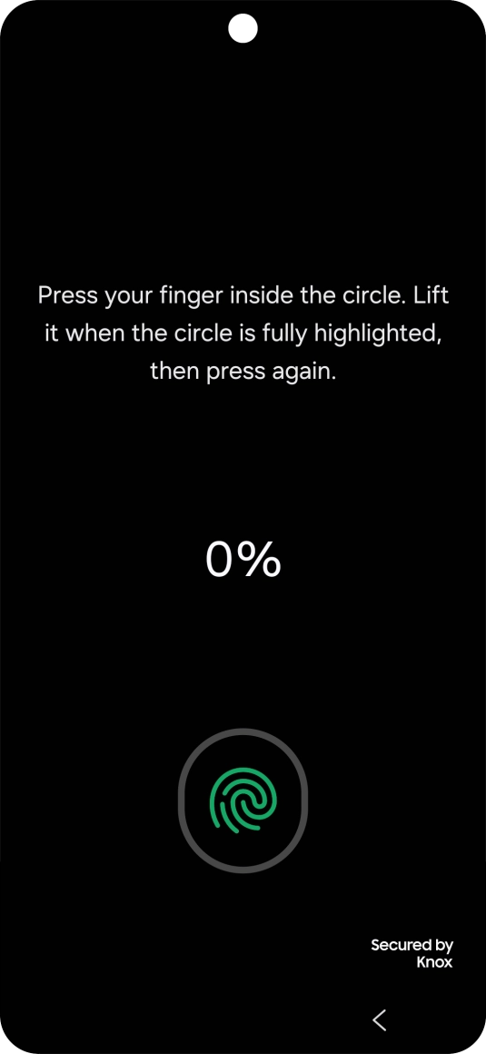 Follow the instructions on the screen to create the phone lock code using your fingerprint. Follow the instructions on the screen to create the phone lock code using your fingerprint.