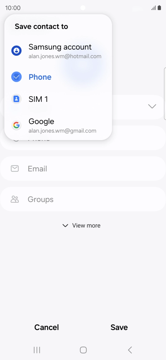 Press the required Google account. Press the required Google account.