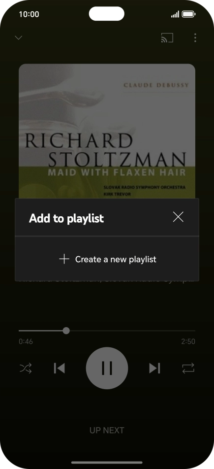 Press Create a new playlist. Press Create a new playlist.