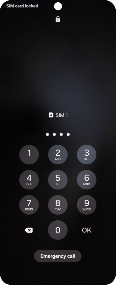 If your SIM is locked, key in your PIN and press OK. The default PIN is 1111. If your SIM is locked, key in your PIN and press OK. The default PIN is 1111.
