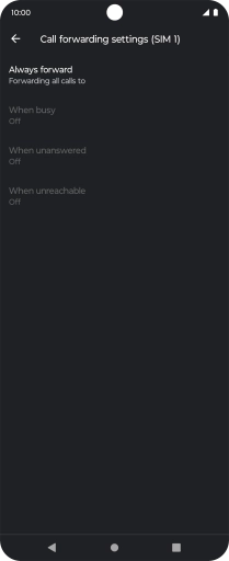 Press the required divert type. Press the required divert type.