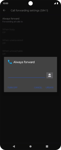 Press TURN OFF. Press TURN OFF.