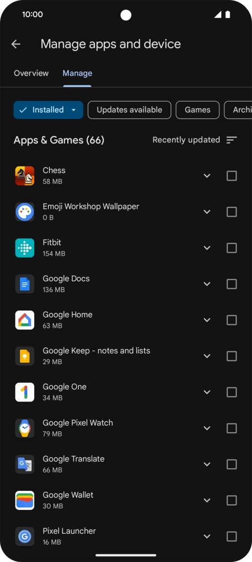 Press the required app. Press the required app.