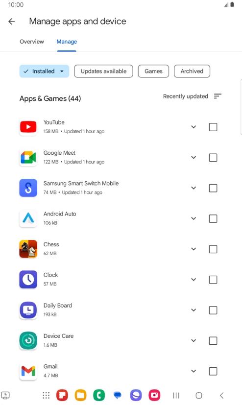 Press the required app. Press the required app.