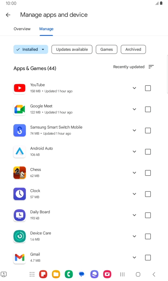 Press the required app. Press the required app.
