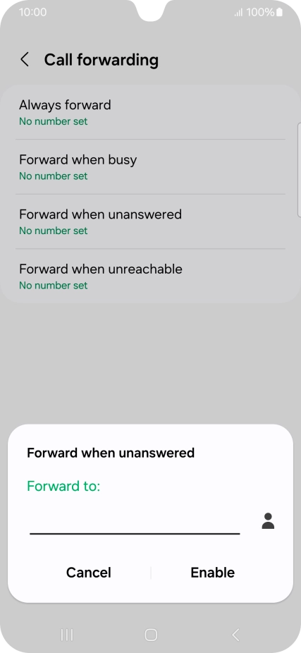 Key in +447953222222 and press Enable. Key in +447953222222 and press Enable.