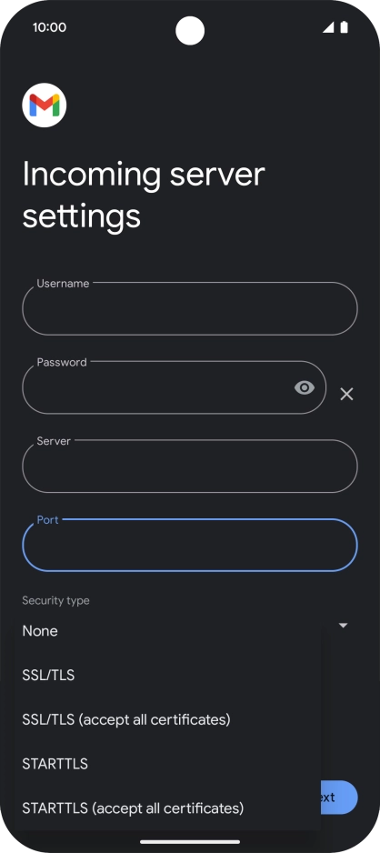 Press SSL/TLS. Press SSL/TLS.