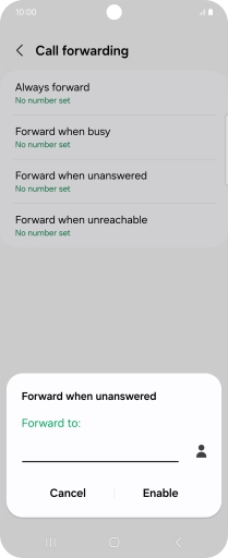 Key in +447953222222 and press Enable. Key in +447953222222 and press Enable.