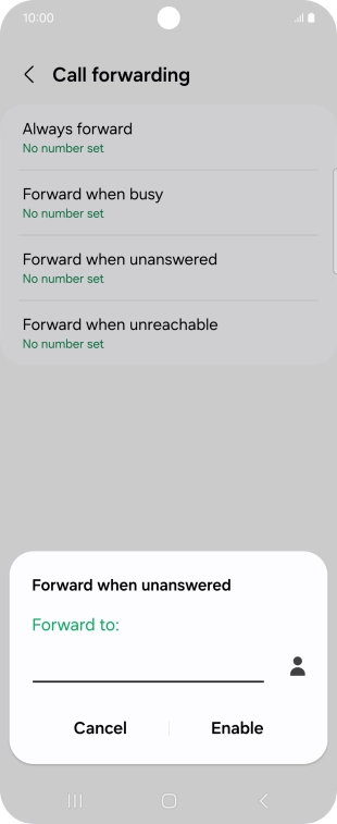 Key in +447953222222 and press Enable. Key in +447953222222 and press Enable.