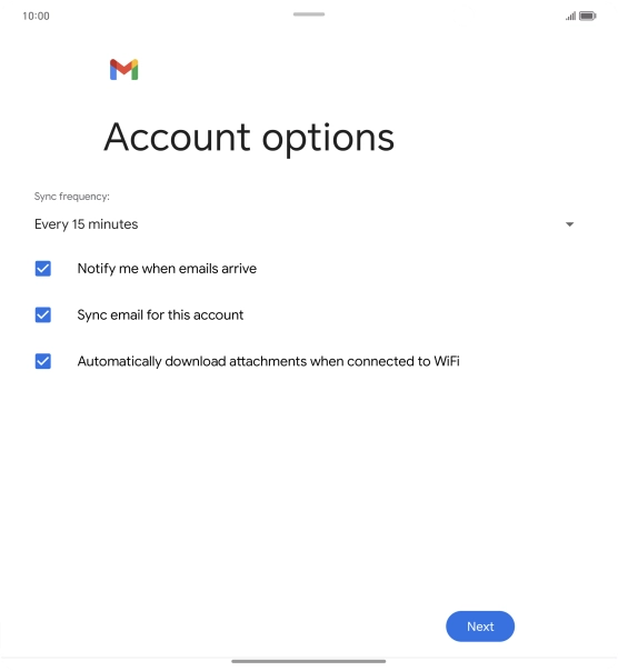 If this screen is displayed, you email account has been recognised and set up automatically. Follow the instructions on the screen to key in more information and finish setting up your phone. If this screen is displayed, you email account has been recognised and set up automatically. Follow the instructions on the screen to key in more information and finish setting up your phone.