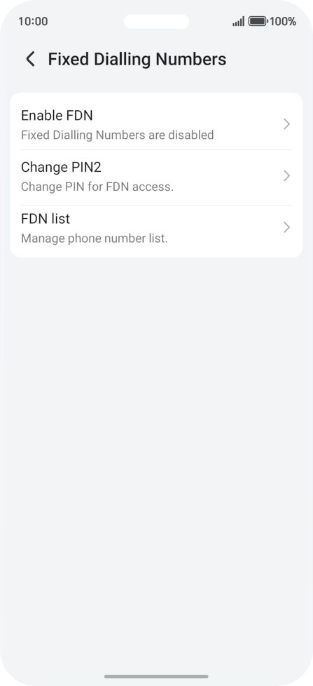 Press Enable FDN. Press Enable FDN.