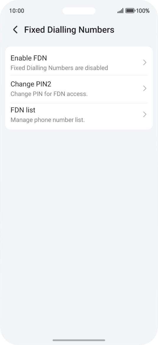 Press Enable FDN. Press Enable FDN.