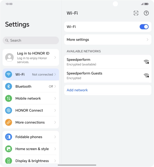 Press the required Wi-Fi network. Press the required Wi-Fi network.