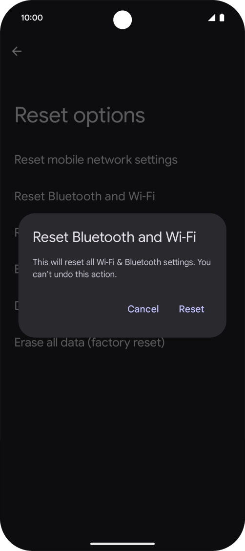 Press Reset. Press Reset.