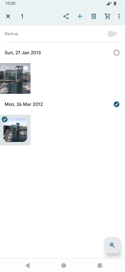 Press the required pictures or videos. Press the required pictures or videos.