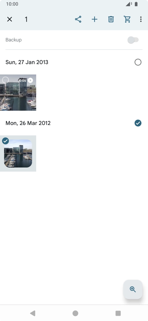 Press the required pictures or videos. Press the required pictures or videos.