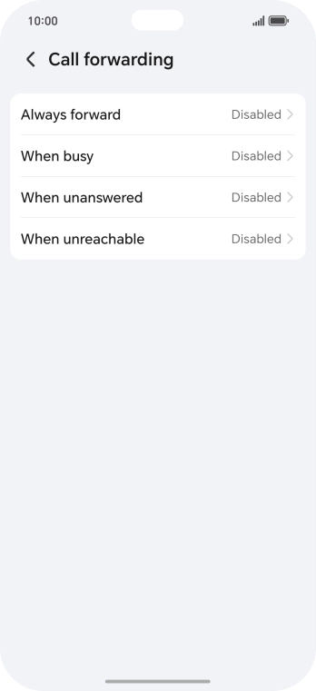 Press the required divert type. Press the required divert type.
