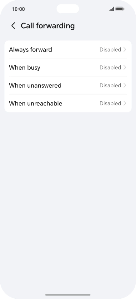 Press the required divert type. Press the required divert type.