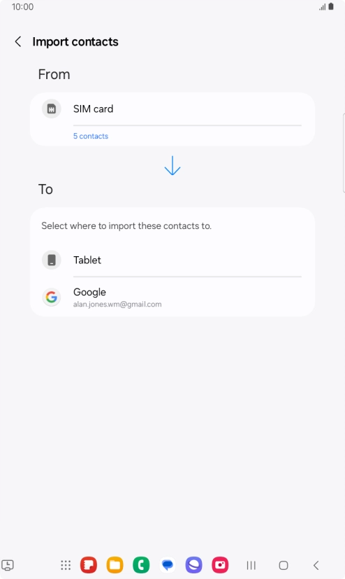 Press the required Google account. Press the required Google account.
