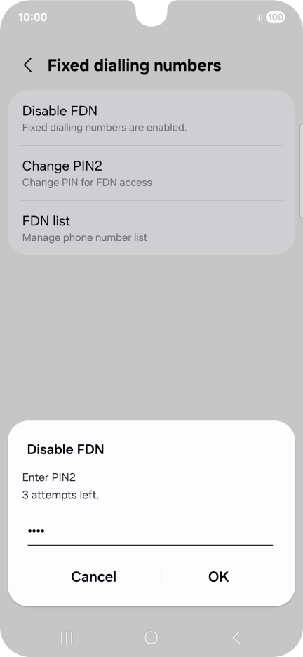 Key in your PIN2 and press OK. The default PIN2 is 0000. Key in your PIN2 and press OK. The default PIN2 is 0000.