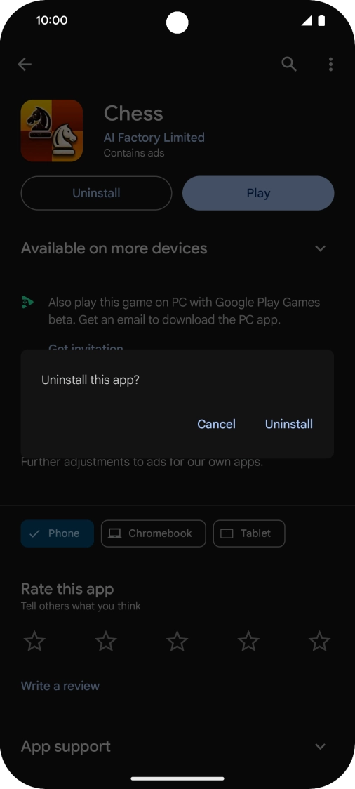 Press Uninstall. Press Uninstall.