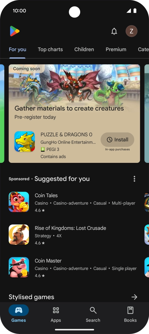 Press the profile icon. Press the profile icon.
