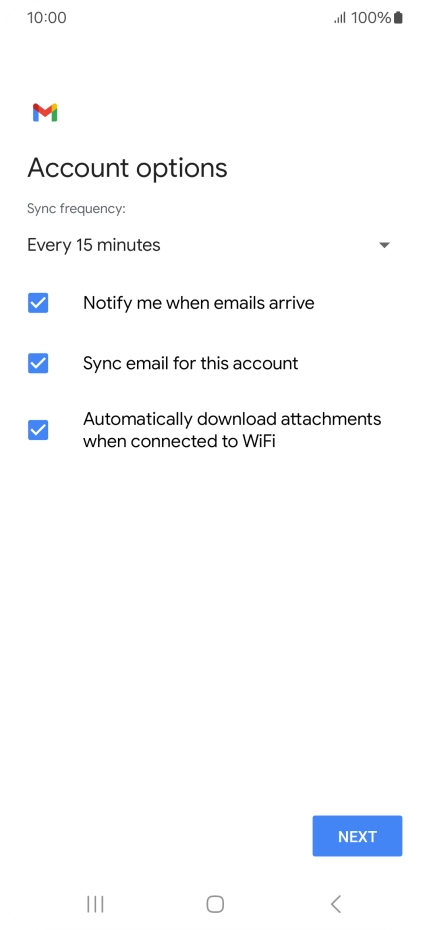 If this screen is displayed, you email account has been recognised and set up automatically. Follow the instructions on the screen to key in more information and finish setting up your phone. If this screen is displayed, you email account has been recognised and set up automatically. Follow the instructions on the screen to key in more information and finish setting up your phone.