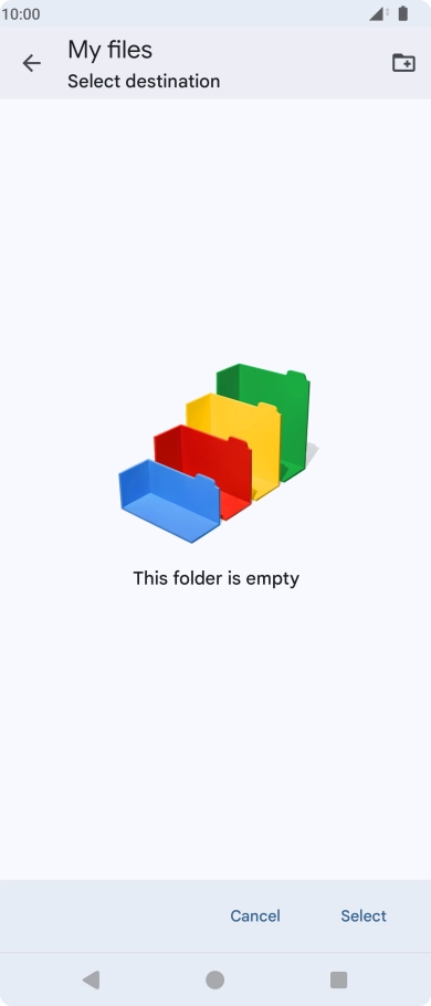 To create a new folder, press the new folder icon and follow the instructions on the screen to create a new folder. To create a new folder, press the new folder icon and follow the instructions on the screen to create a new folder.