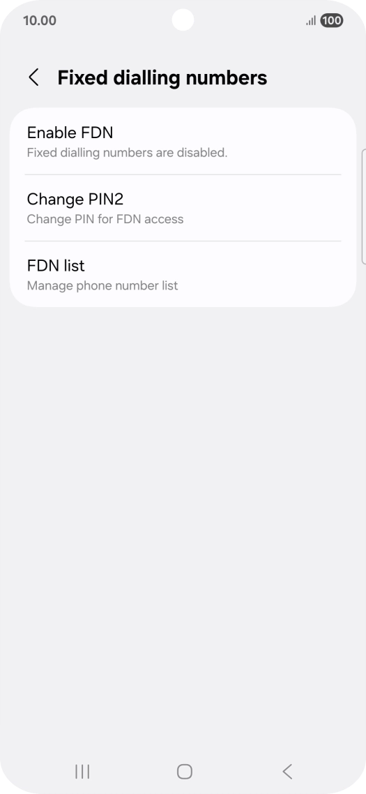 Press Enable FDN. Press Enable FDN.