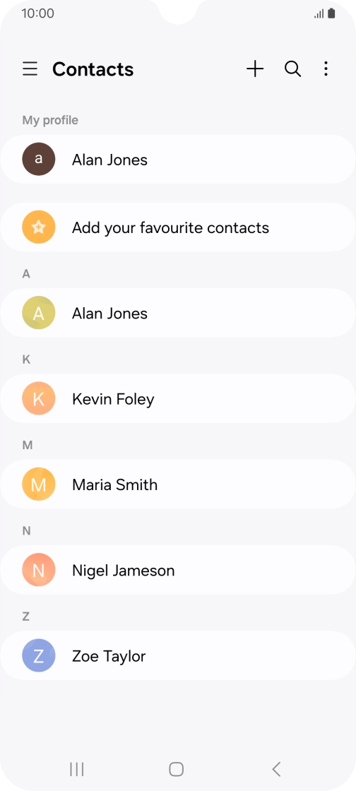 Press the new contact icon. Press the new contact icon.