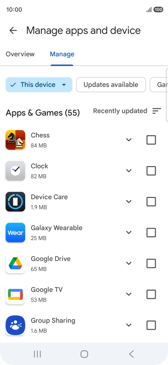 Press the required app. Press the required app.