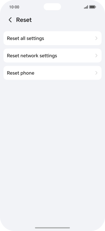 Press Reset network settings. Press Reset network settings.