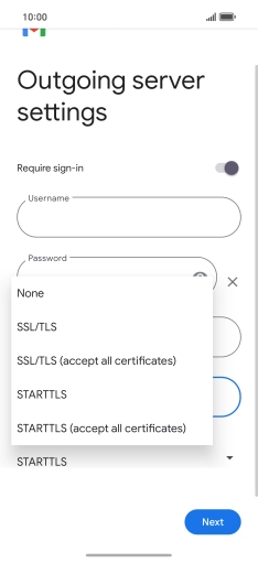 Press SSL/TLS. Press SSL/TLS.