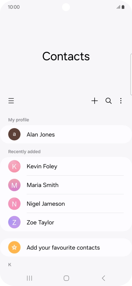 Press the new contact icon. Press the new contact icon.