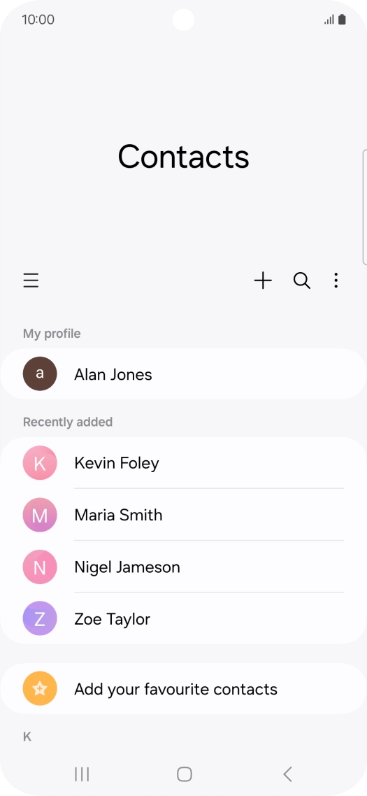 Press the new contact icon. Press the new contact icon.
