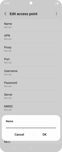 Key in EE Internet and press OK. Key in EE Internet and press OK.