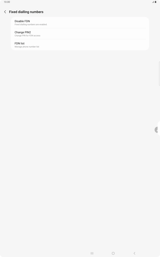 Press Disable FDN. Press Disable FDN.