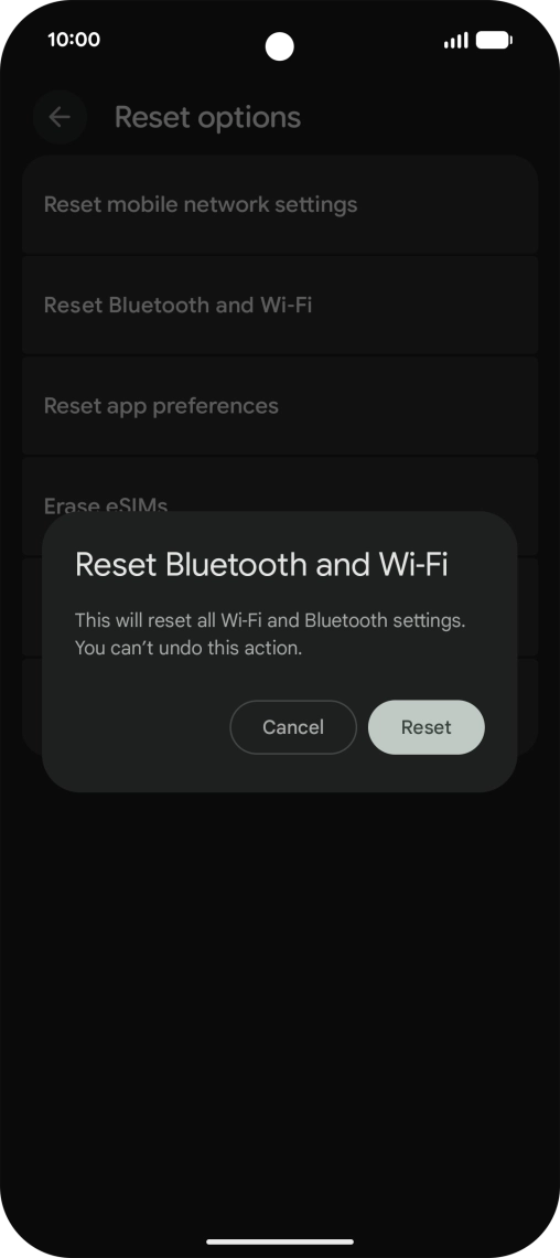 Press Reset. Press Reset.