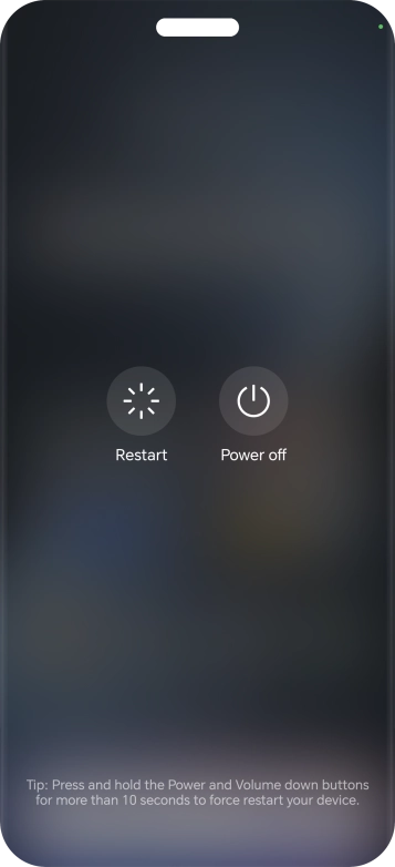 Press Power off. Press Power off.